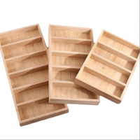 Boîte de présentation pour lunettes de soleil en bambou non fini, étui de rangement en bois massif avec couvercle et fentes personnalisées, idéal pour la maison ou le bureau