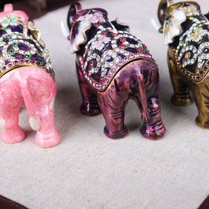 Bảng trang trí thủ công kim loại men <span class=keywords><strong>Elephant</strong></span> đính kim loại hộp đồ trang sức - Product Image 5