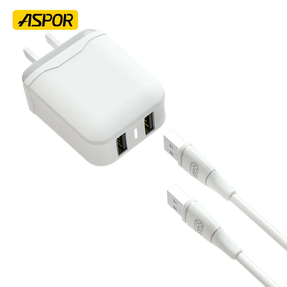 ASPOR A829 Carga dores enchufe para celular doble 18w schnelles Schnell ladegerät usba und usbc Stecker für Apple 20w usbc Netzteil