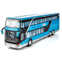 Autobús de Juguete a Escala 1:50, Modelo de Autobús de Dos Pisos de Aleación, Simulación para Niños con Sonido y Luces