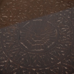 Hand-Carved <b>Solid</b> <b>Wood</b> Coffee <b>Table</b> with Marble <b>Top</b> | Traditional Low Floor Seating Center <b>Table</b> - Product Image 3
