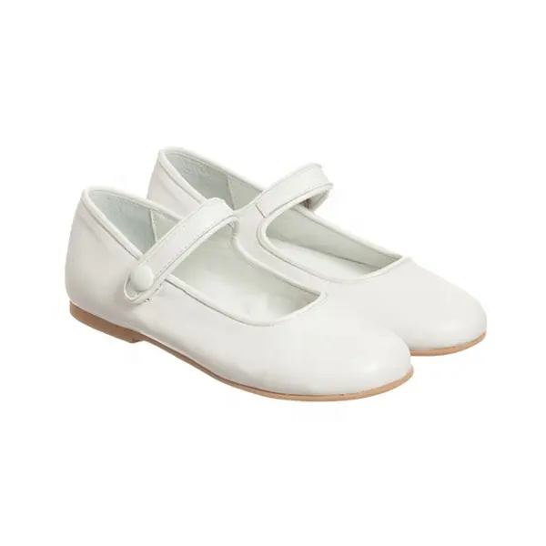 Zuchozii — chaussures en cuir blanc pour enfants, chaussures ballerine plates pour enfants, nouvelle collection 2020