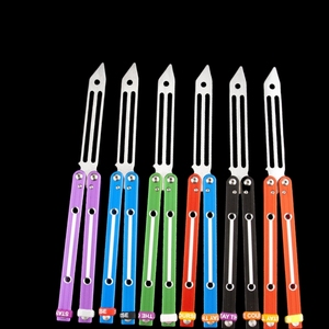 Cuchillo de práctica de mariposa con mango de aluminio, cuchillo de mariposa, cuchillo de mariposa de tiburón armado, entrenador, diseños geniales - Product Image 4