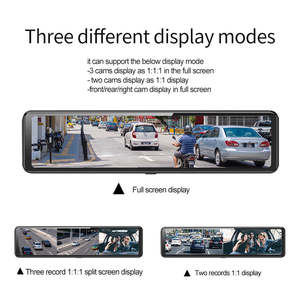 Caméra 3CHs AHD1080P Miroir voiture DVR 12 pouces écran tactile G-sensor Parking Monitor Car Black Box Video Recorder - Product Image 3
