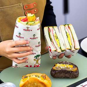 Custom Logo Eco-Friendly Recyclable Biodegradable PE Greaseproof Food Grade <b>Paper</b> for Bread Burger Sandwich <b>Wrapping</b> - Product Image 4