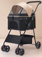 Poussette pour animaux de compagnie à grande capacité à 4 roues pour les sorties en plein air, pliable, portable, en tissu Oxford, réglable pour les chiens, pour les voyages en plein air