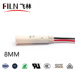 8MM LED gösterge ışığı 6V 12V 24V 110V 220V gösterge ışığı tel plastik su geçirmez IP65 ekipman panelleri için uygun - Product Image 3