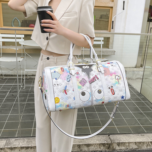 <span class=keywords><strong>Sac</strong></span> bandoulière femme en <span class=keywords><strong>cuir</strong></span> PU grande capacité, motif dessin animé graffiti, style mode, idéal pour <span class=keywords><strong>voyage</strong></span> et week-end - Product Image 1
