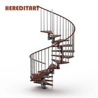 Escalier en colimaçon compact en métal et bois, design canadien, pour intérieur
