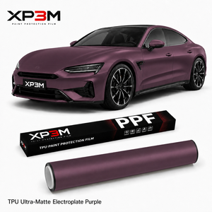 ฟิล์มหุ้มรถยนต์ XP3M Ultra-Matte Electroplate สีม่วงด้านแบบซาติน TPU ความหนา 7.5 มิล ซ่อมแซมตัวเองได้ ป้องกันรอยขีดข่วน ป้องกันการเหลือง - Product Image 1
