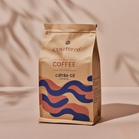 Sac à fermeture éclair à fond plat recyclable écologique Sac en grains de café avec pochettes à fermeture éclair thermoscellables