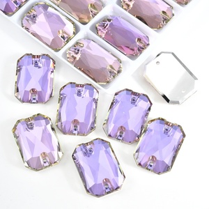 OLeeya Meilleures ventes Strass en verre rectangulaires et octogonaux personnalisés à coudre, Pierres de couture en cristal pour vêtements - Product Image 4