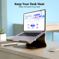 Support pour ordinateur portable en bois de noyer moderne SAMDI, pour le bureau ou la maison, table élégante pour accessoires informatiques
