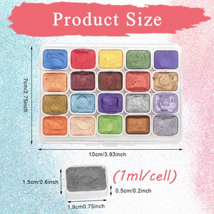 Set de Pintura de Acuarela Portátil Hecho a Mano, Mini, Lindo, de 7 Colores Perlados con Pincel para Decoración de Uñas, Regalo Promocional - Product Image 4