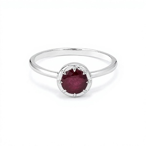 Ruby <b>Ring</b> in 925 Sterling Silver <b>Rhodium</b> Plated Round Cut Prong Setting Luxury Women s Gemstone <b>Ring</b> for Wedding & Party - Product Image 2