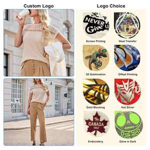 Chemisiers pour femmes de qualité supérieure, logo personnalisé, style décontracté, manches courtes, mode estivale, vintage, élégants, jeunes - Product Image 2