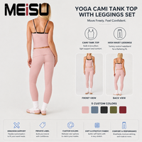 Ensemble de yoga color block personnalisé, débardeur de yoga doux, leggings anti-transparence, vêtements de sport extensibles dans les quatre sens, fabricant OEM ODM
