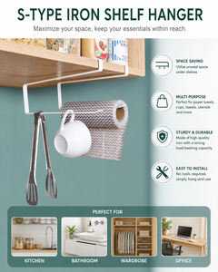 Support mural métallique durable sans perçage pour essuie-tout de <span class=keywords><strong>cuisine</strong></span>, type crochet simple, pour salle de bain et maison - Product Image 4