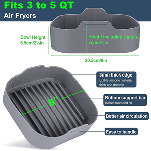 Cesta de Silicona Resistente al Calor, Apta para Alimentos, para Freidora de Aire, Fácil de Limpiar, Accesorios para Horno, Olla de Silicona para Freidora de Aire - Product Image 3