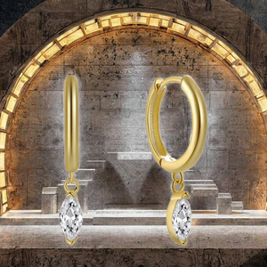 925 <b>Sterling</b> <b>Silver</b> Zirconia Horse Eye Pendant Simple Geometric Stud Earrings Hoop <b>Huggie</b> Diamond Pendant for Anniversary Party - Product Image 2