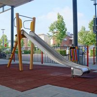 Tobogán de moda al aire libre para parque infantil, toboganes de espuma Rosa Hdpe de 10 pies y 15 pies de largo con hierro para Parque de jungla para personas grandes