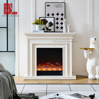 Cheminée électrique décorative moderne F-655SS en bois imitation français avec insert chauffant électrique intégré