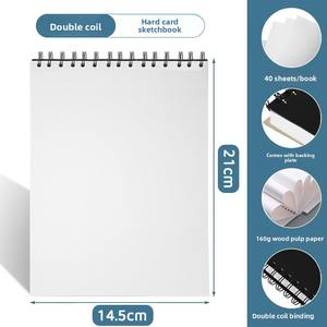 Quaderno da Disegno per <span class=keywords><strong>Studenti</strong></span> delle Scuole Elementari con Spirale Rinforzata Nera - Formati A3/A6/A5/A4, Libro da Disegno con Carta Kraft Bianca - Product Image 2