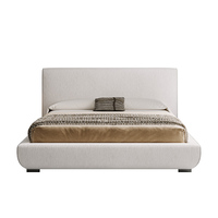 Lit double moderne minimaliste de haute qualité en bois de pin massif et contreplaqué, insonorisant, pour chambre à coucher