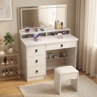 Coiffeuse moderne de chambre à coucher avec miroir LED et tiroirs de rangement, haute qualité à prix abordable