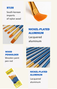 Giorgione Best Seller – Lot de 10 pinceaux en nylon à manche en bois pour aquarelle, acrylique, huile – Pour artistes et projets DIY - Product Image 6
