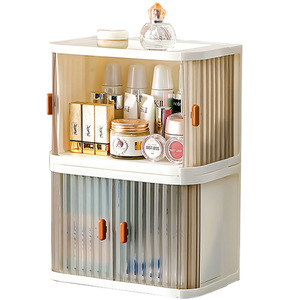 <span class=keywords><strong>Caja</strong></span> de almacenamiento de escritorio apilable plegable y creativa, organizador de <span class=keywords><strong>maquillaje</strong></span> a prueba de polvo <span class=keywords><strong>para</strong></span> <span class=keywords><strong>Amazon</strong></span>, hecha de plástico PP con metal de aluminio - Product Image 2