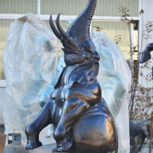 तालाब जीवन आकार बाहरी मूर्तियां गृह सजावट आउटडोर बड़े बगीचे जल सुविधा कांस्य हाथी की मूर्ति मूर्तिकला फव्वारा - Product Image 4