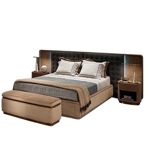 Camas personalizadas de fábrica china, muebles con marco de madera y cuero - Product Image 2