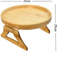 Bambus Runde Sofa Armlehne Clip Tray Tragbare Haushalt Klapp Dinner Sofa Tablett