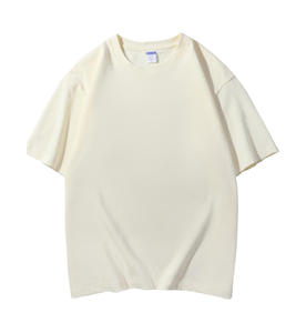 Wholesale Custom Oversize Drop Shoulder Cotton Casual Men's Heavyweight T-shirt with <b>Logo</b> Print Option Men's Round Neck - Product Image 3
