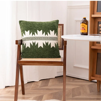 Personnalisable 18 "x 18" Jacquard géométrique Chenille jeter taie d'oreiller solide motif housse de coussin pour la maison hôtel hôpital utilisation