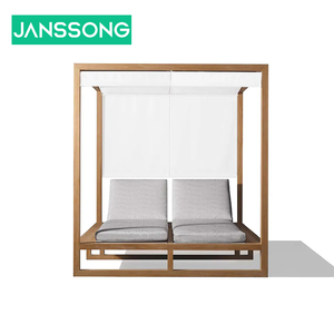 سرير استلقاء للشاطئ عالي الجودة فاخر في الهواء الطلق سرير استلقاء للشاطئ في جميع الأحوال الجوية مع مظلة سرير نهاري مقاوم للماء للحديقة أو استخدام المسبح - Product Image 2