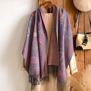 New Hook <strong>Paisley</strong> Cashew Jacquard Viscose <strong>Scarves</strong> Winter Warm Double Sided <strong>Pashmina</strong> Shawls Wraps for Women Cashmere Feel <strong>Scarf</strong> - Product Image 1