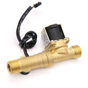 Chauffe-eau en laiton avec capteur Hall, turbine à débit, filetage mâle 1/2 avec vanne <span class=keywords><strong>de</strong></span> commande électrique, électrovanne 12V ZHF04-B8, vanne intégrée - Product Image 3