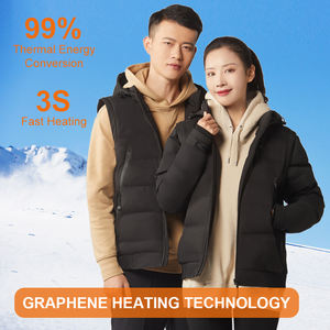 سترة شتوية مبطنة ببطارية, سترة شتوية ببطارية USB مبطنة من الجرافين مع الأشعة تحت الحمراء البعيدة للرجال والنساء باللون الأسود مع حامل من التريكو النحيف - Product Image 3