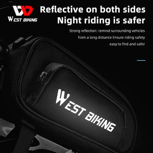Sacoche de cadre de vélo WEST BIKING en cuir avec écran tactile, trou pour écouteurs, 7 pouces, étanche, grande capacité - Product Image 6