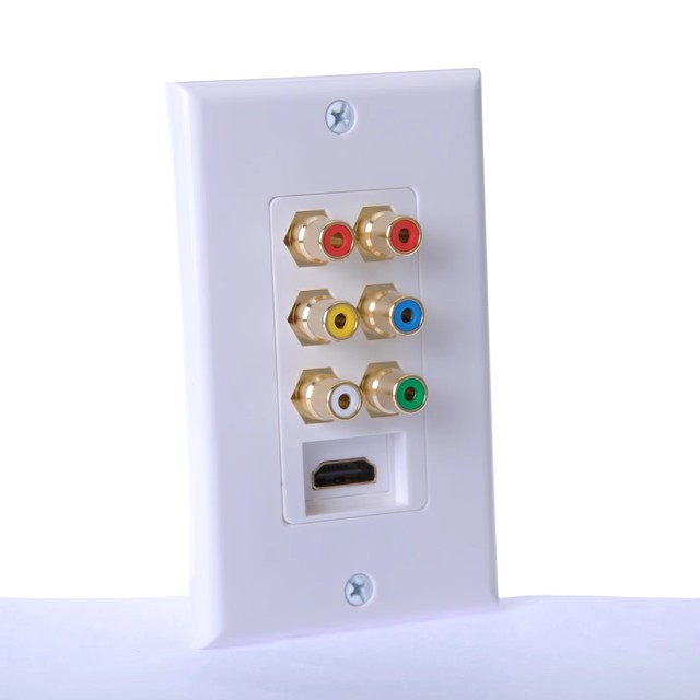 High Quality Factory Wholesale for 2.0 Gold Plated AV Wall Plate with 6 Port RCA Connector 114.5x70mm Audio Component