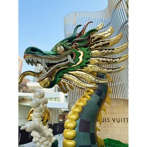 Maßgefertigte Riesige Drachen-Skulptur aus Glasfaser-Harz FRP Galvanisierte Statue für Innen- und Außendekoration - Product Image 1