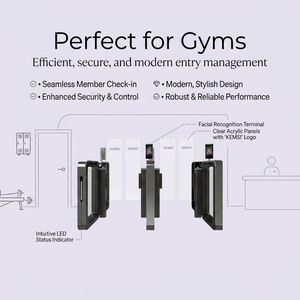 Sistema de Control de Acceso con Torniquete Automático KMS con Tarjeta RFID para Gestión de Entrada de Miembros de Gimnasio - Product Image 1