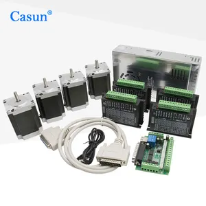 Casun motor paso a paso nema23 kit de 4 ejes mach3 kit de motor paso a paso 2.2mN m + conductor TB6600 DM556 + Placa de adaptación + power supply350W