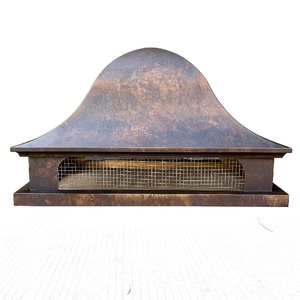 Cappello per <span class=keywords><strong>Camino</strong></span> in Rame Vintage di Lusso Personalizzato per Villa con Design a Patina Architettonica e Rinforzo Strutturale - Product Image 1