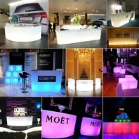 Comptoir de bar LED moderne et transparent, mobilier lumineux en plastique pour salon, KTV, bar à cocktails, réception, produits rotomoulés