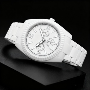 Men's Business Quartz Watch High-Quality White Watch <b>Unique</b> Design Three-Eye Dial Waterproof Date Luminous Plastic Watch - Product Image 2