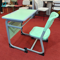 Ensemble chaise et pupitre d'écolier JC, structure métallique durable, mobilier de classe pour centre de formation et études à domicile