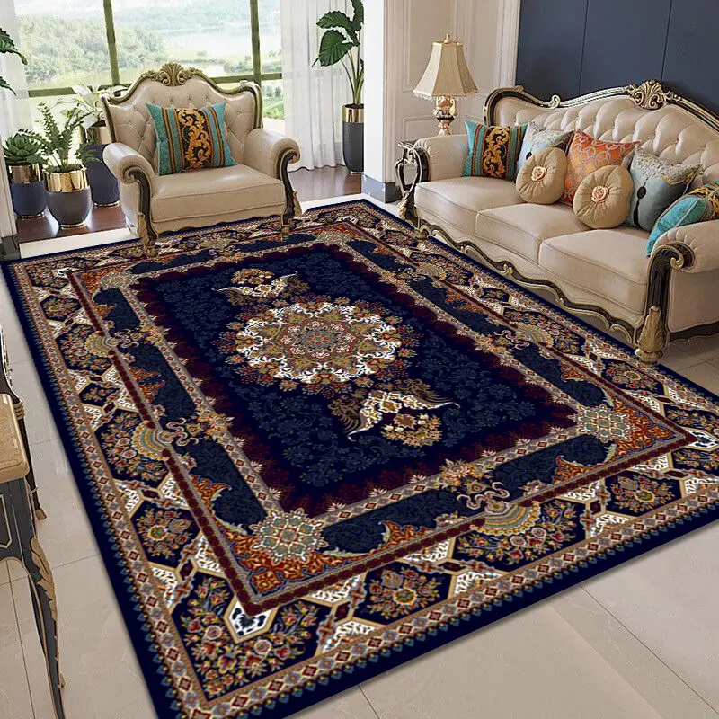 Murah Dicuci Non Slip, Terasa dengan Dukungan Dot Lembut Karpet Tradisional Persia Polyester 3d Karpet Dicetak untuk Ruang Tamu/